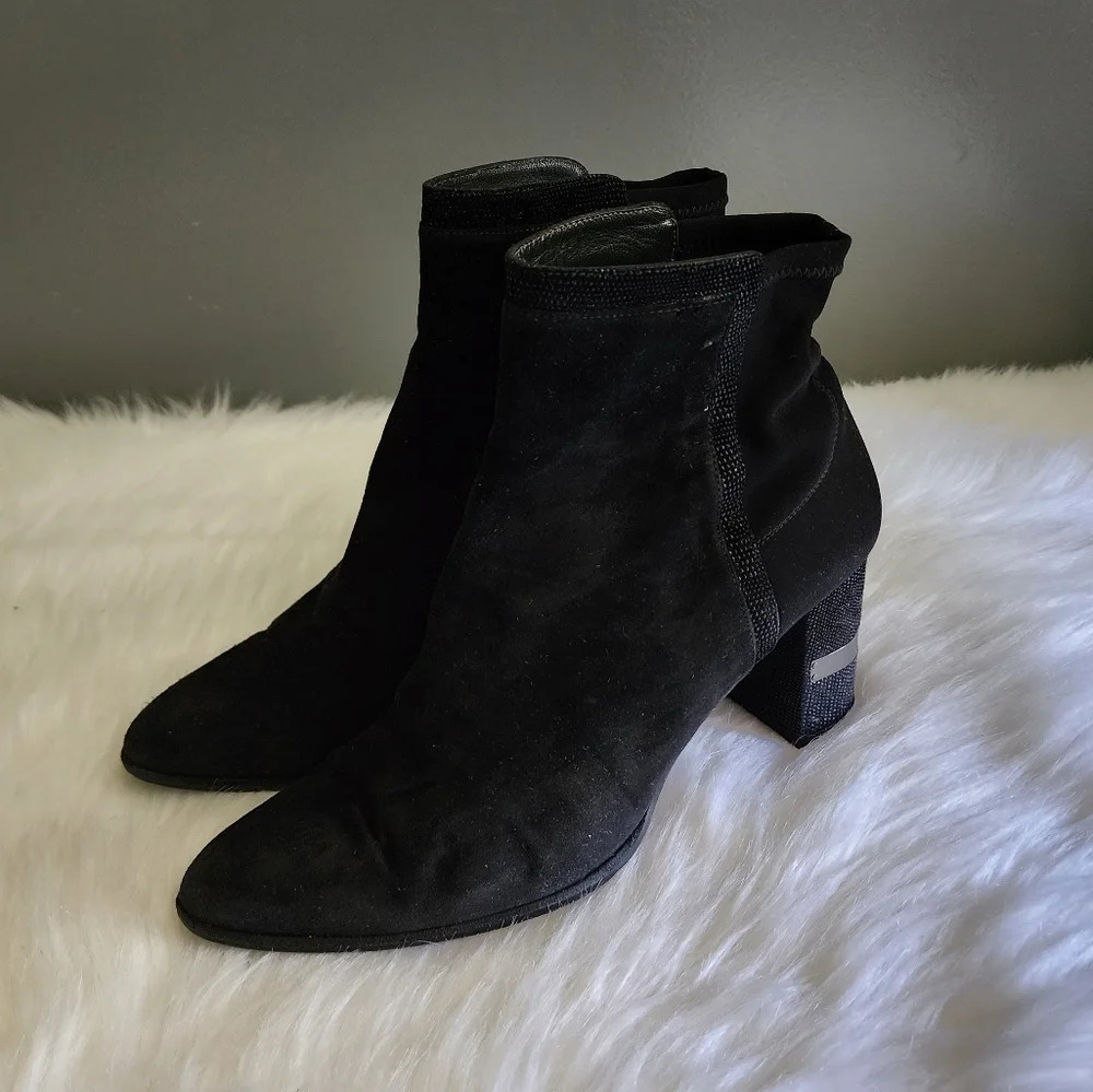 Stuart Weitzman Black Suede Booties - Picture 2 of 9